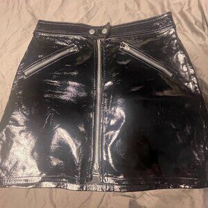 Rag & Bone Shiny Pig Skin MiniSkirt - Zipper Down Front - Size 26